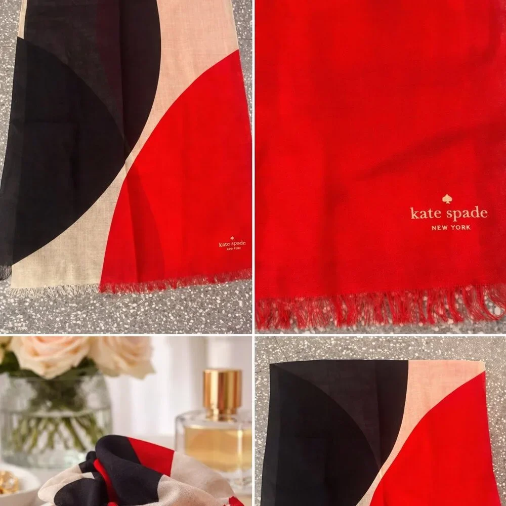 Kate Spade geometric print wool scarf/wrap